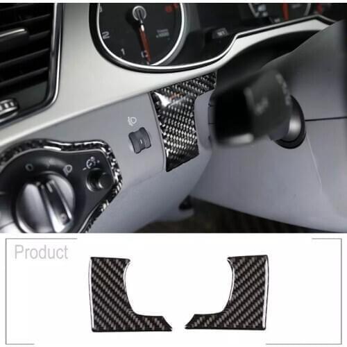 2 Pcs Soft Carbon Fiber Car Keyhole Side Panel 3D Interior Accessories Sticker For- A4L / A5 2009-2016