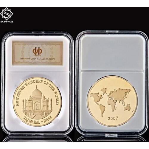 2017 Asian India Taj Mahal World New Seven Wonders Coin Plated Gold Medal Online For Collection