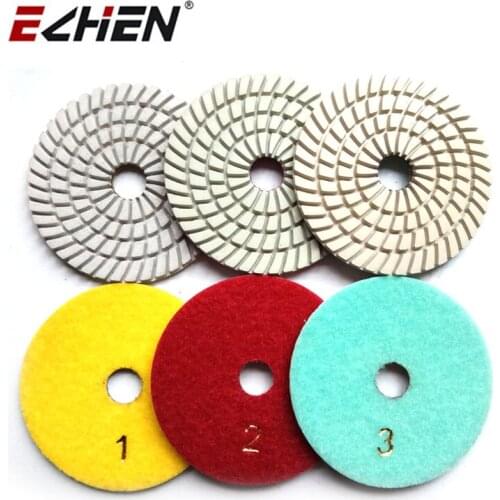 4 inch wet 3 step diamond polishing pad for floor polishing flexible diamond wet polishing pads for granite and marble