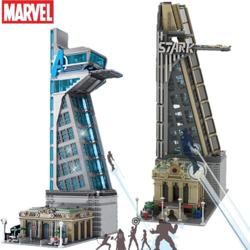 5883PCS UPGRAD 8 Floors Marvel Avengers Tower Tony Heroes Irons Thanos Captian Thor Stark Man Building Block Brick Kid Gift Toy