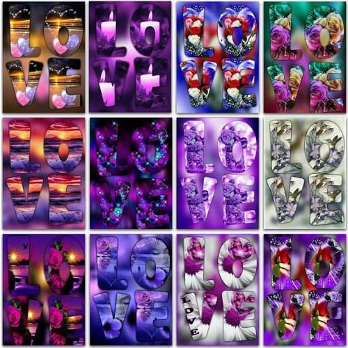 5D Diy Square/Round Diamond Painting Landscape Love Flower Diamond Embroidery Cross Stitch Mosaic Artist Home Decoration