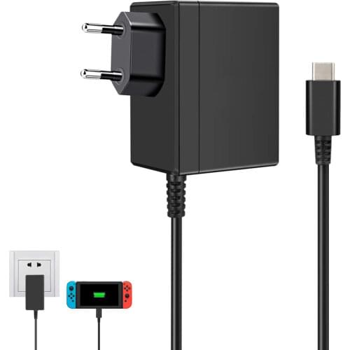 EU & US Plug AC Adapter Charger For Nintend Switch NS Game Console Wall Travel Home Charge 5V 2.6A Charging USB Type C Power