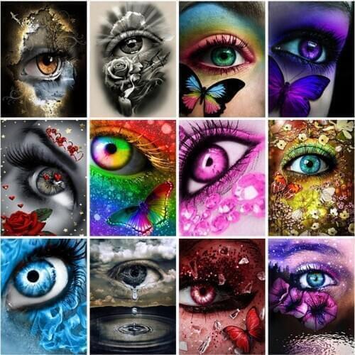 Eye DIY 5D Diamond Painting Full Round Drill Cartoon Diamond Embroidery Cross Stitch Mosaic Rhinestone Wall Art Home Decor