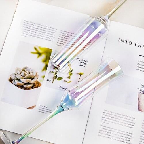 Ins Colorful Transparent Glass 160-680ML Goblet Red Wine Glass Creative Champagne Glass Big Belly Tasting Cup Cocktail Glass