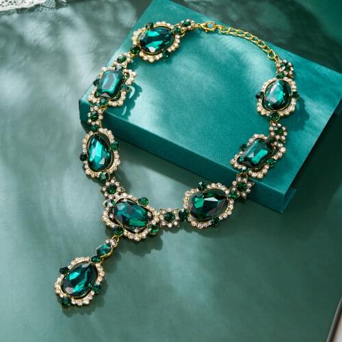 Choker Necklace Women чокер Retro Vintage Geometric Crystal Neck Chains Link Art Deco Party Jewelry Gift Collier Femme Gold