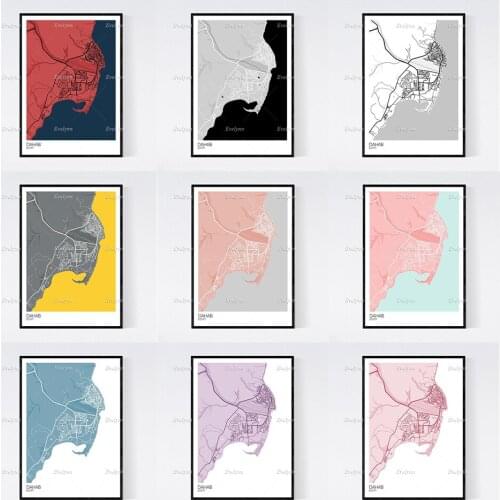 Dahab, Egypt Map Nordic Retro Minimalism Painting Poster and Prints on Canvas Wall Art Modular Pictures Home Decoration Cuadros