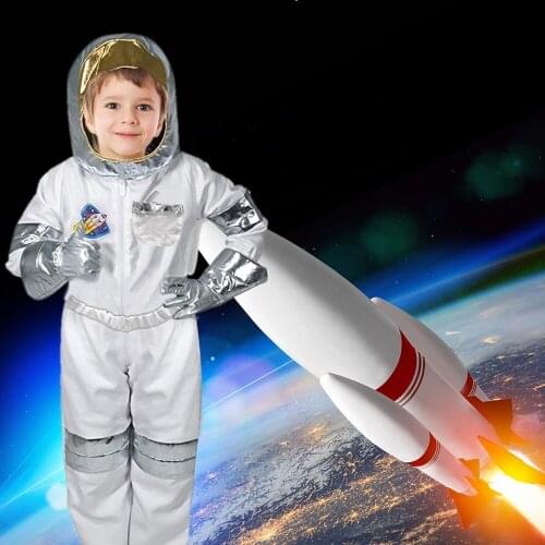 Spaceman Kid Astronaut Costume Cosplay Jumpsuit Flight Dress Up Helmet Astronaut Role Play Rocket Space Suit Birthday Party Gift