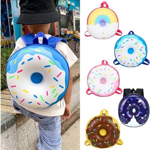 Children Cute Donut Rainbow Backpack Kids Kindergarten School Book Bag Cartoon Casual Students Backpack plecak dla dzieci