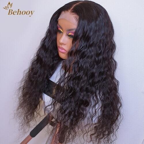 Long Water Wave Wigs Lace Front Wig Synthetic Wet Wave Glueless 13x3 Lace Wigs For Women Daily Wear With Baby Hair Around