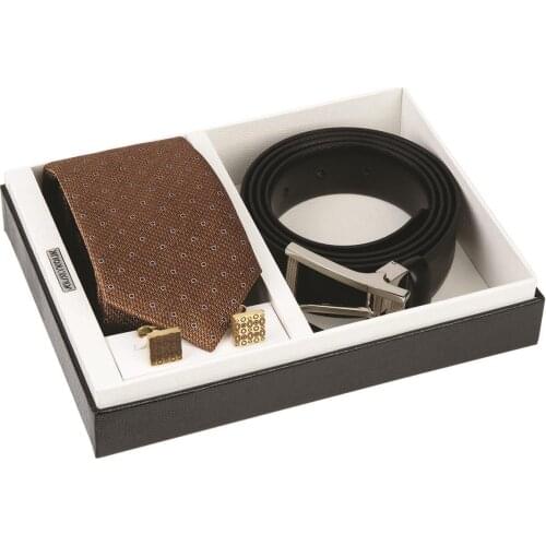 Mens Multicolored Tie Belt Cufflinks Mens 3 Piece Gift Set Wedding Accessories Tie Set Tie For Suit Neckties