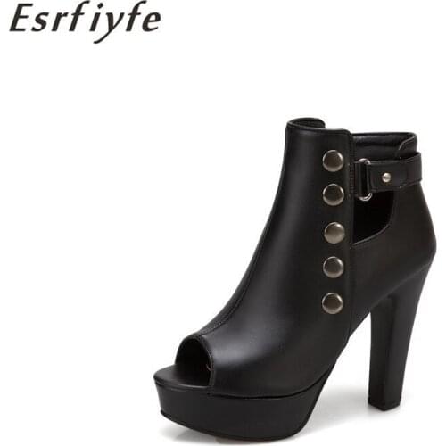 ESRFIYFE 2021 New Fashion Summer Women Sandals Super High Heels Dress Party Shoes Ankle Strap Plus Size 34-50 Peep Toe Snadals