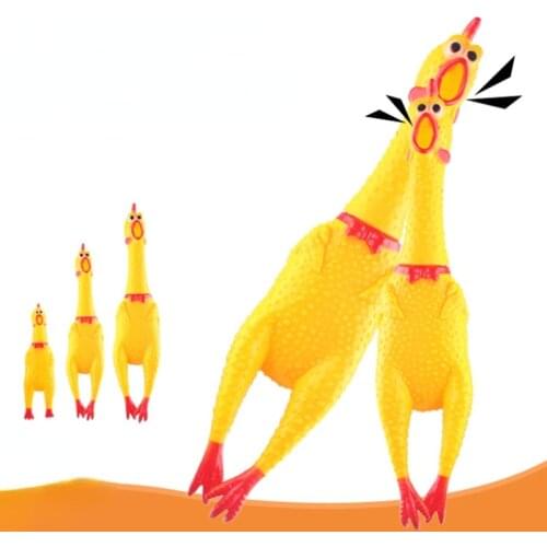 Screaming Chicken Pets Dog Squeeze Squeaky Sound Funny Toy Safety Rubber For Dogs Molar Chew Toys dog supplies