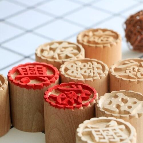 Round Wooden Cake Cookie Moulds Manual Dessert Seal Stamp DIY Pastry Traditional Chinese Moon Cake Mold Kitchen Bakeware