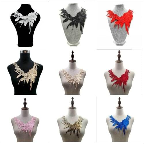 Lace Fabric Trim DIY Sewing Dress Clothing Applique Motif Bottom Blouse Emboridery DIY Neckline Collar Costume Decoration