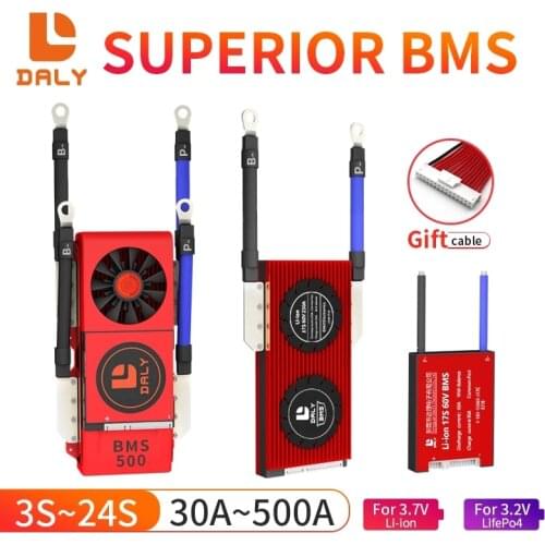 DALY Li ion Smart BMS 3S 6S 7S 10S 13S 14S 16S 17S 20S 12V 48V 72V 30A 60A 80A 100A 120A 150A 18650 NCM Battery PCM for Ebikes