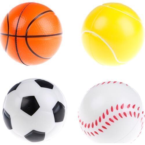 6pcs 63mmPU ball football childrens toy tennis foam sponge decompression ball wrist movement