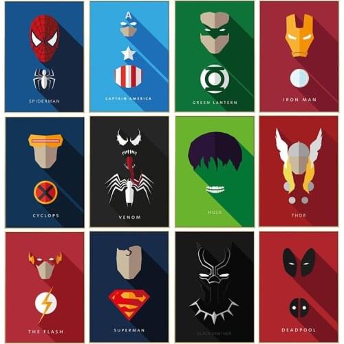 Marvel Anime Canvas Painting Superhero Avengers Poster and Printmaking Wall Art Print Canvas Living Room Home Decor Boy Gifts