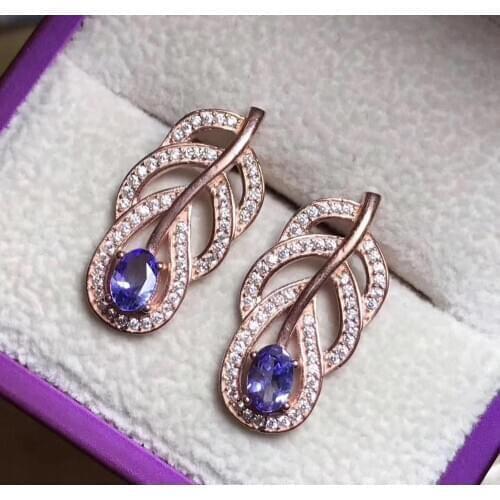 New Arrival Natural and Real Tanzanite Earring Natural And Real 925 sterling silver Tanzanite Earring