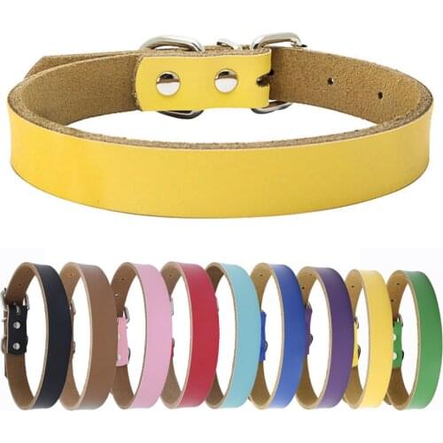 Real Leather Cat Dog Collar pet Puppy Collars Adjustable Neck Strap For Small Medium large Big Dogs Necklaces Pet Accessories