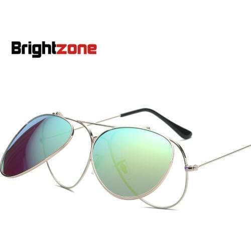 Brightzone 2019 Polarizing Sunglasses Mirror Sun Retro Glasses Night Vision Oversized Men Frame Designer Vintage Eyeglasses