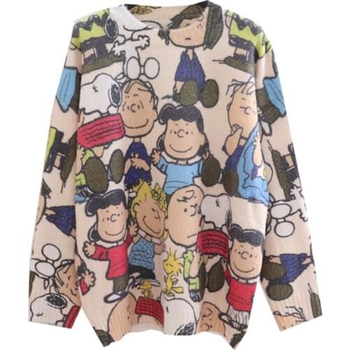 Christmas Sweater Women 2020 Fashion Knitted Printed Parent-child Cartoon Long Sleeve Fall Winter Warm Clothing Oversized Female