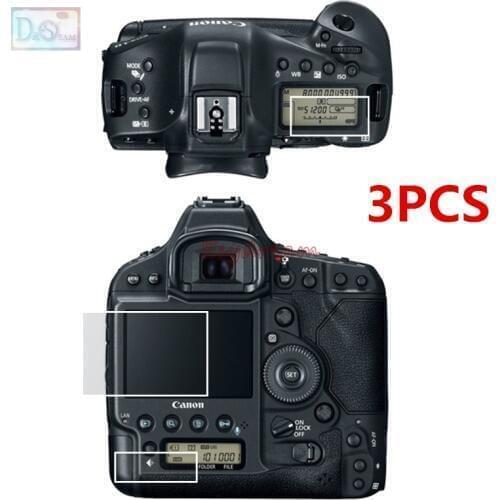 Self-adhesive Glass Main LCD Screen + Info Film Protectors Guard Cover for Canon 1DX Mark II 1DXII