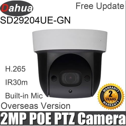 Dahua SD29204UE-GN replace SD29204T-GN IP 2MP Starlight mini PTZ Dome POE Camera 4x IR PTZ DH-SD29204UE-GN Original Security Cam