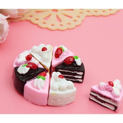 DollHouse Cakes DIY Craft Childrens Gift Tomato Strawberry Pattern Kitchen Food Game Baby Pretend Play Resin Ornament
