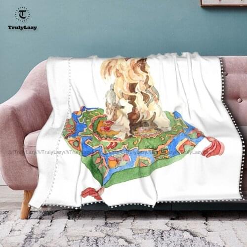 Yorkshire Terrier Blanket Cozy Pom Pom Fleece Blanket For Photo Shoot Soft Fashion Bedspread