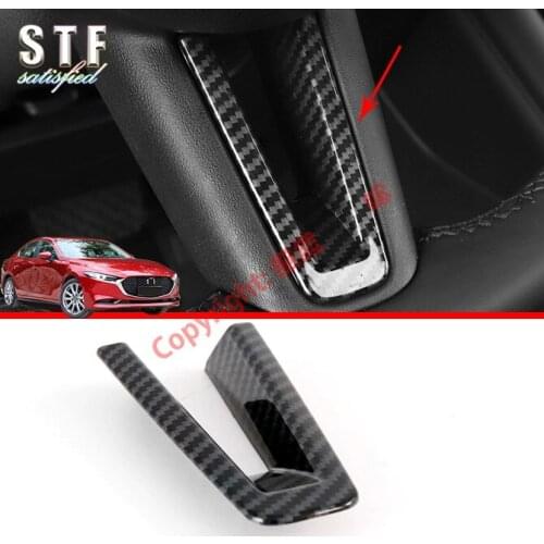 Carbon Fiber Style Interior Steering Wheel Trim Cover U Shape For Mazda 3 M3 Axela 2019 2020