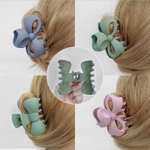 New Fashion Sweet Bow-knot Women Hair Claw Girls Lady Acrylic Multi-color Hair Clip Hair Accessories Hair Crab Clamp For Sale