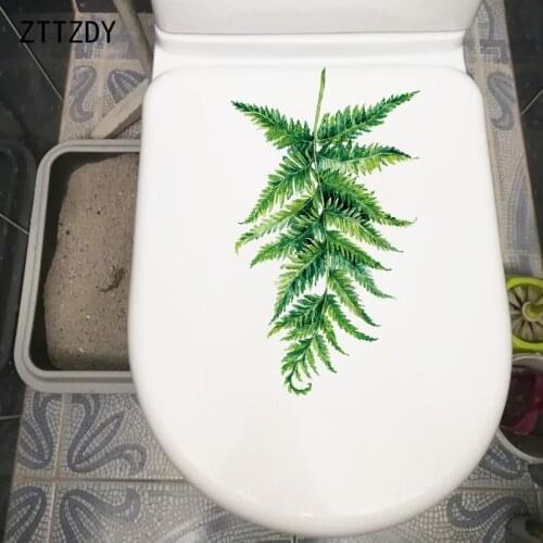 ZTTZDY 14.7×25.7CM Fern Grass Leaf Home Toilet WC Decoration Bedroom Wall Stickers T6-0284