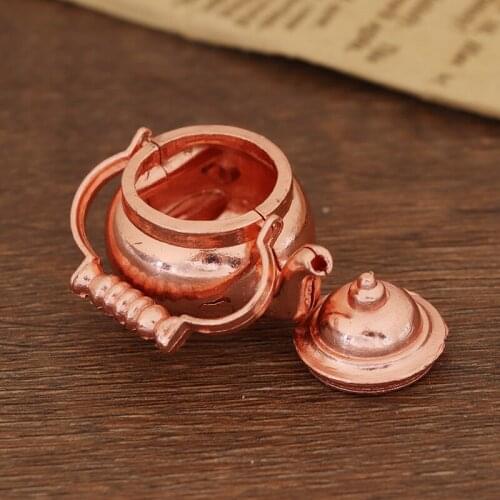 1/12 Dollhouse Classic Toys Miniature Tea Kettle Pot Pretend Play Furniture Toys for Kitchen Accessory