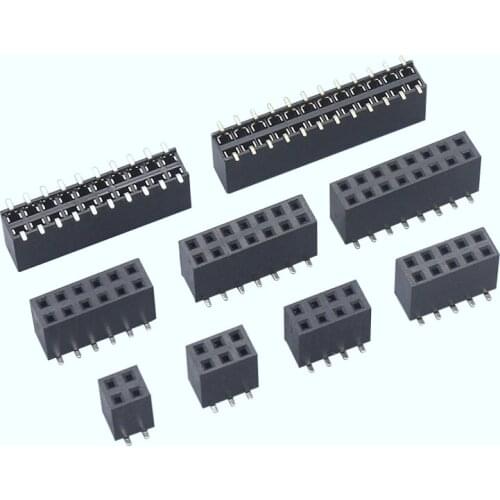 10pcs 2x2/3/4/5/6/7/8/10/12/20//40Pin 2.54 mm Pitch Female Header Pin Dual Row SMD /SMT Female Socket Row Strip PCB Connector