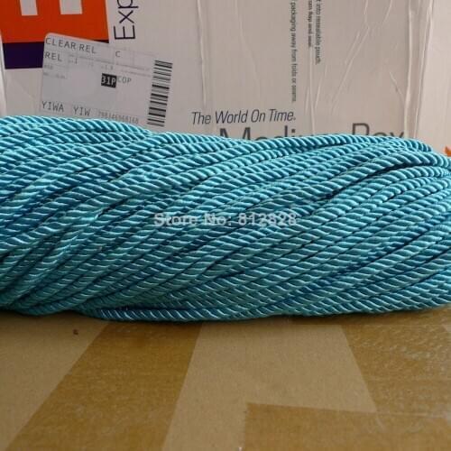 100 Meters 5mm Turquoise Color Decorative Polyester Twisted Cords 20 Colors Available