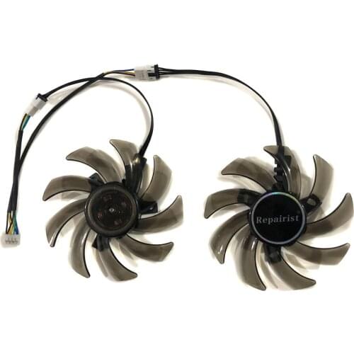 2Pcs/Set T129215SH FDC10H12S9-C 4Pin Dual Fan VGA GPU Cooler For VisionTek RX 5700XT 8GB GDDR6 Dual Fan Graphics Card Replace