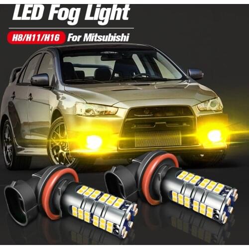 2pcs LED Fog Light Blub H11 H8 H16 Lamp For Mitsubishi Pajero V93 V97 Lancer ASX RVR i-MiEV Mirage G4 Eclipse Cross Outlander