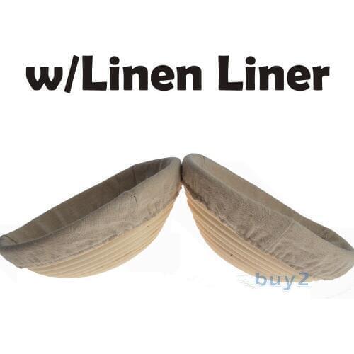 2x Banneton Brotform 20cm Dia Round Bread Proofing Proving Basket with Linen Free P&P