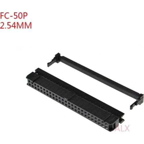 5PCS FC-50p IDC SOCKET pitch 2.54MM JTAG ISP PLUG CONNECTOR DOUBLE ROW FEMALE 2x25PIN 50PIN FC 50P FOR IDC BOX HEADER for cable
