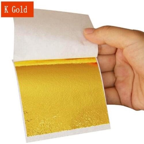 50pcs Gold Silver Foil Paper Double Sided Paper Decoration Gilding DIY Crafts Multicolor Imitation Gold Silver Foil Leaf Paper