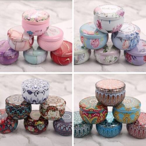 6Pcs Drum-shaped Jewelry Candy Cookie Box Festive Party Supplies Rose Tea Pot Tin Box Small Personality Jewelry Box