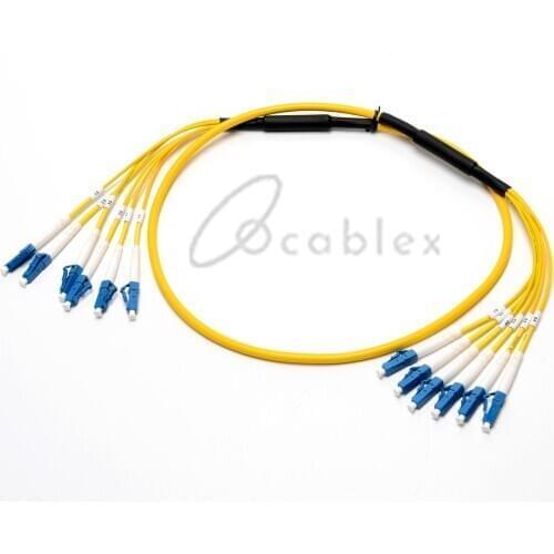 6 Cores SM Armored LC UPC-SC UPC 2.0mm Armored Bunch Pigtail Patch Cord Jumper Cable Single Mode Optic for Network Pigtail