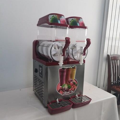 Automatic Snow Melting Machine Two Cylinder Snow Mud Machines Smoothie Blending Juice Maker Commercial Cold Drink Maker