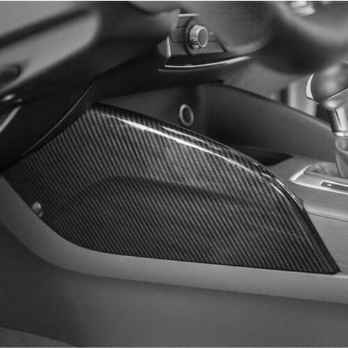 For Audi A3 8V 2014-2018 LHD Center Console Both Side Water Cup Panel Cover Trim ABS Carbon Fiber Style Car Interior Accessories