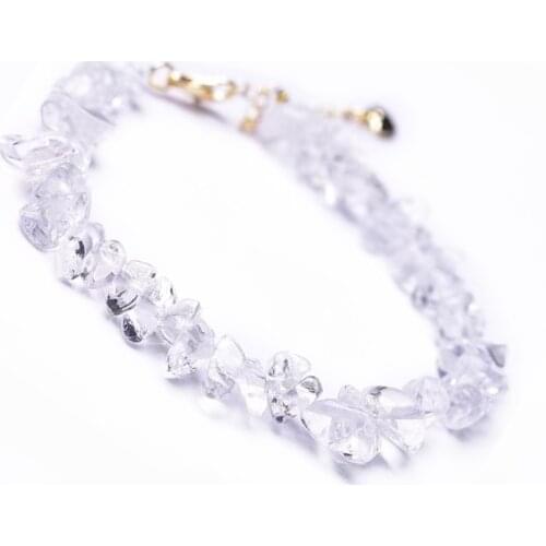 Irregular White Crystal Bracelet Natural Stones for Girls Female Accessories Clear Quartz Beads for Charm Women Jewelry Making
