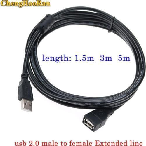 ChengHaoRan 1m/3m/5m USB 2.0 Male to Female Extender Cable Extension Cord Wire Line