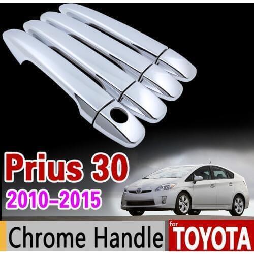 For Toyota Prius 30 2010 - 2015 Chrome Handle Cover Trim xw30 zvw30 zvw35 2011 2012 2013 2014 Accessories Stickers Car Styling