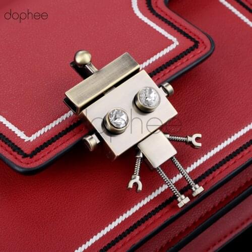 Dophee 1 set Robot Shape Clasp Turn Lock Twist Locks Metal Hardware For DIY Handbag Shoulder Bag Purse