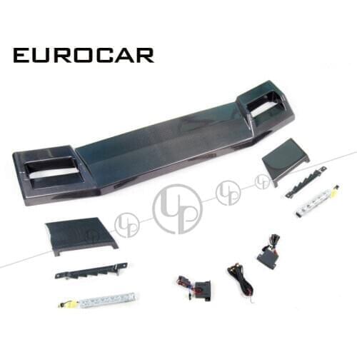 H G-CLASS W463 B-style CARBON fiber w463 roof spoiler with LED for W463 Wagon G500 G55 G63 G65 black rear wing