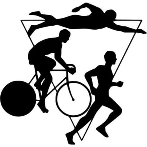 Interesting Auto Stickers Triathlon Car Decoration Accessories Decal Pvc Creativity Suitable for Various Car Models 15cm * 14cm